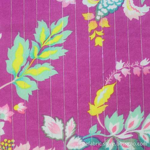 New arrival printed cotton dobby lurex fabric